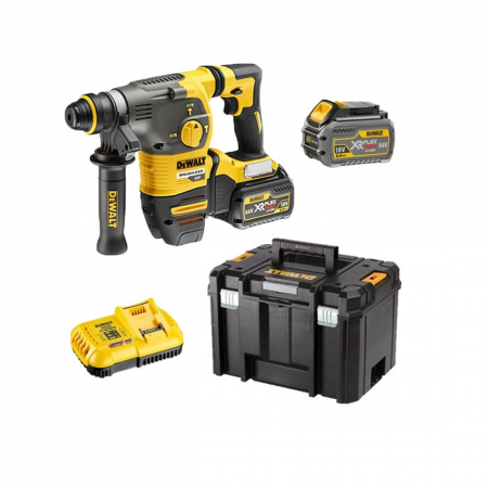 Ηλεκτρικό σκαπτικό μπαταρίας DeWALT με 2 μπαταρίες και φορτιστή, SDS-plus, 54V, 2Ah, 2.8 J, 0-4390 rpm, DCH323T2