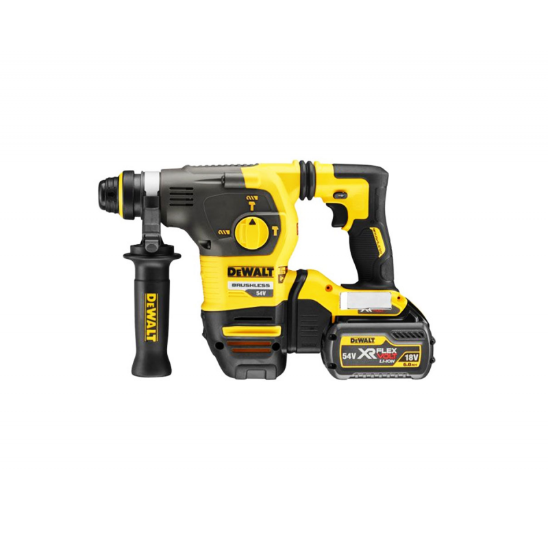 Ηλεκτρικό σκαπτικό μπαταρίας DeWALT με 2 μπαταρίες και φορτιστή, SDS-plus, 54V, 2Ah, 2.8 J, 0-4390 rpm, DCH323T2