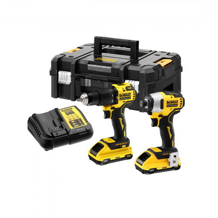 Σετ εργαλείων μπαταρίας DeWALT με 2 μπαταρίες και φορτιστή, DCD709, DCF809, 18 V, 3 Ah, DCK2062L2T