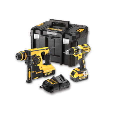 Σετ εργαλείων μπαταρίας DeWALT με 2 μπαταρίες και φορτιστή, DCD790, DCH253, 18V, 4 Ah, DCK273M2T