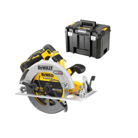 Επαναφορτιζόμενο δισκοπρίονο χειρός DeWALT χωρίς μπαταρία και φορτιστή, 18 V, Ø190 mm, 5500 στροφές ανά λεπτό, 57°, DCS573NT
