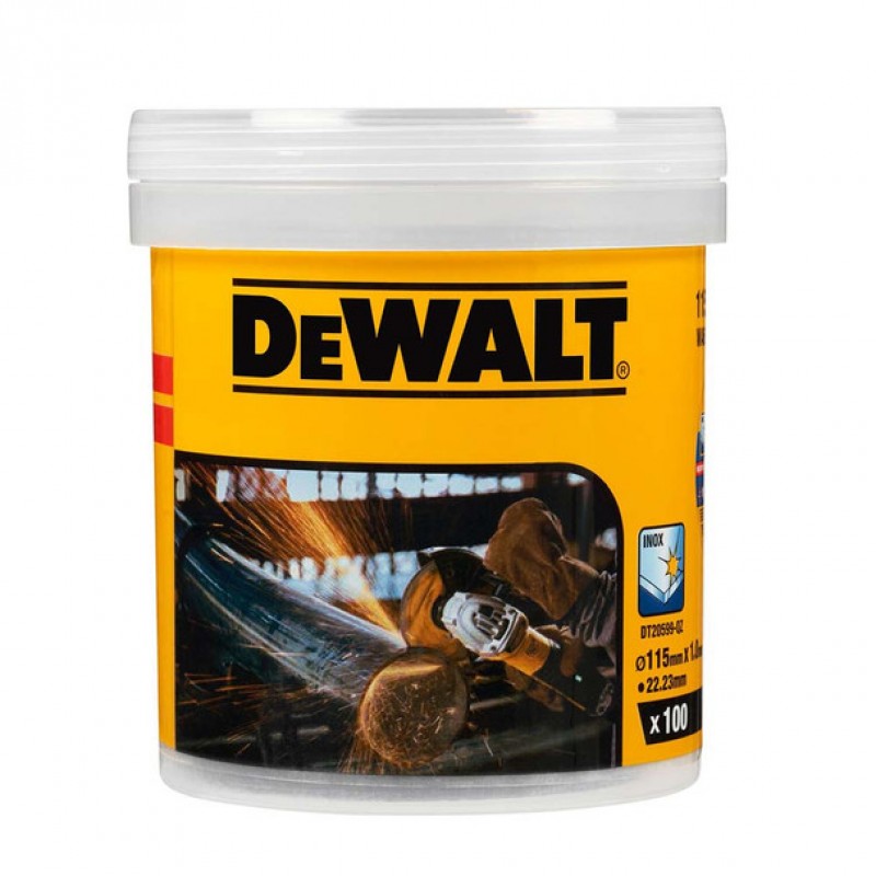 Δίσκοι κοπής μετάλλων DeWALT DT20599, 115 x 1 x 22.23 χλστ., 100 τμχ.
