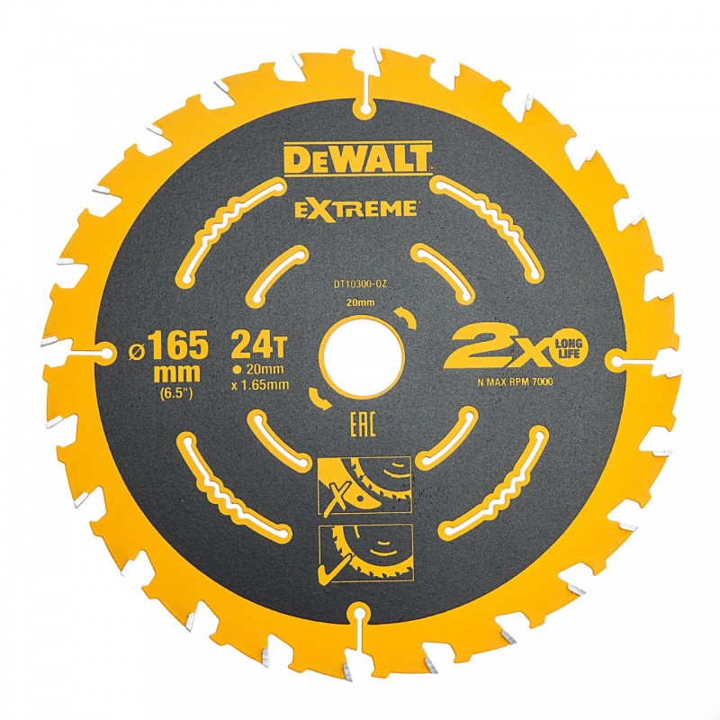 ΔΙΣΚΟΣ ΚΟΠΗΣ ΞΥΛΟΥ DT10300 165 X 20 X 24 ΔΟΝΤΙΑ DEWALT