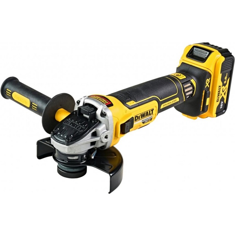 Γωνιακός τροχός μπαταρίας DeWALT DCG405P2, 18 V, 125 mm, με 2 μπαταρίες και φορτιστή