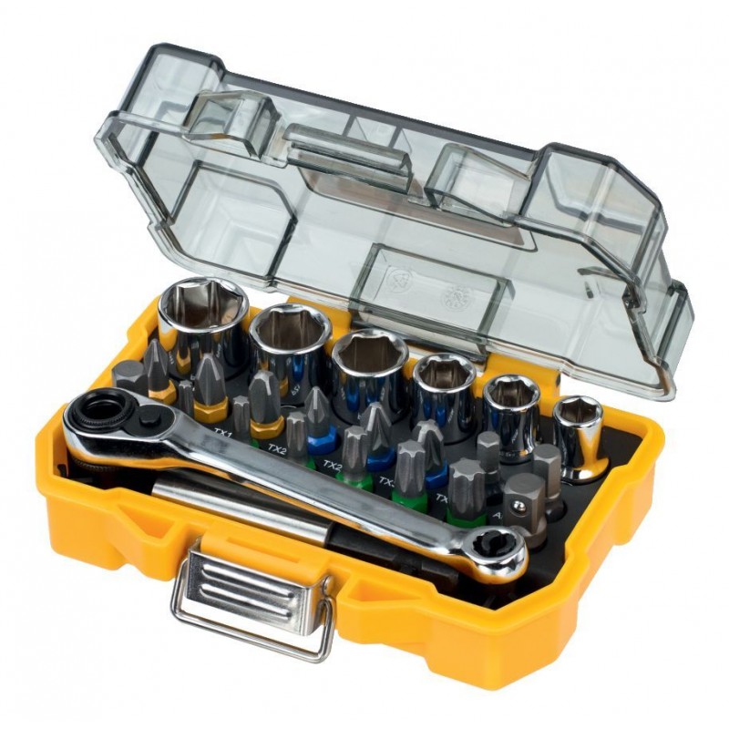 Σετ καστάνιας με μύτες και υποδοχές DеWALT DT71516, 24 τεμάχια