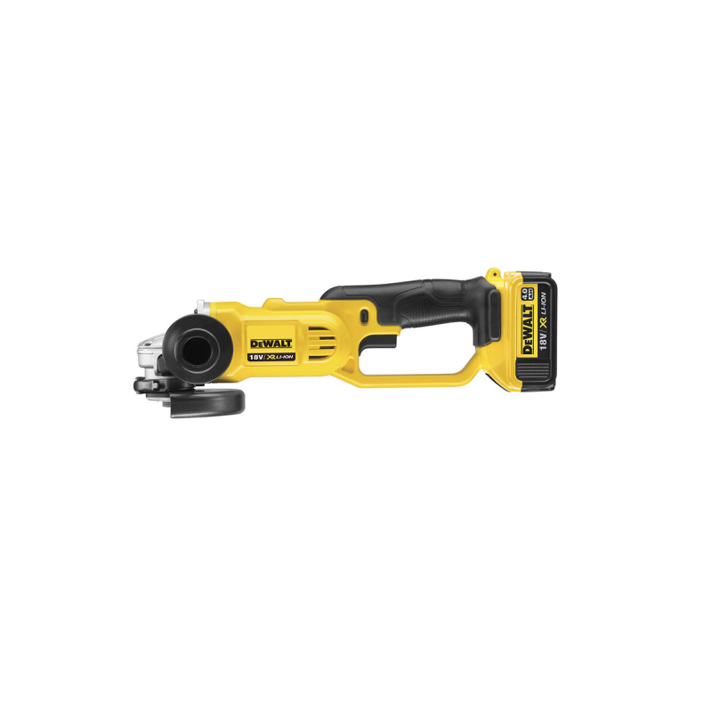 Γωνιακός τροχός DeWALT με μπαταρίες και φορτιστή, 18 V, 4 Ah, 125 χιλ., 8000 στροφές/λεπτό, DCG412M2
