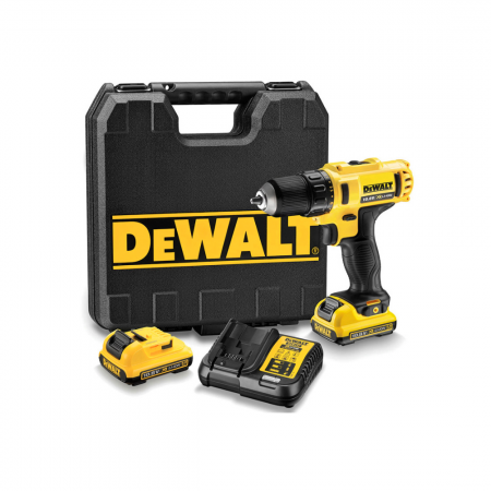 Ασύρματο κατσαβίδι DeWALT με ψυκτικό κινητήρα, με 2 μπαταρίες και φορτιστή, 10.8 V, 2 Ah, 24 Nm, 1-10 mm, DCD710D2