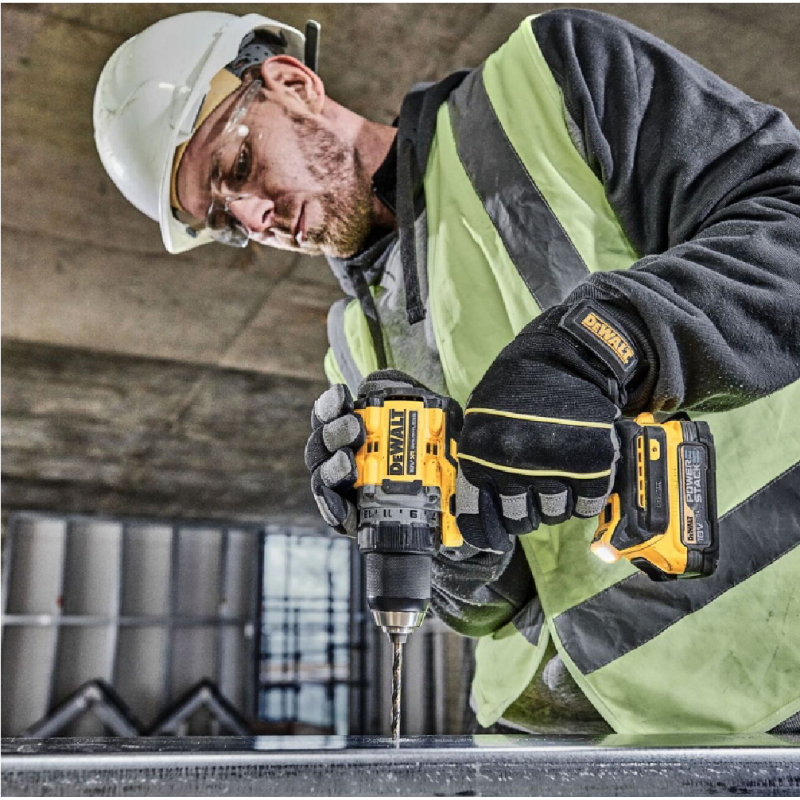 Επαναφορτιζόμενο δραπανοκατσάβιδο DeWALT με κινητήρα χωρίς ψήκτρες, με 1 μπαταρία και φορτιστή, 18 V, 1.7 Ah, 90 Nm, 1.5-13 mm, DCD800E1T