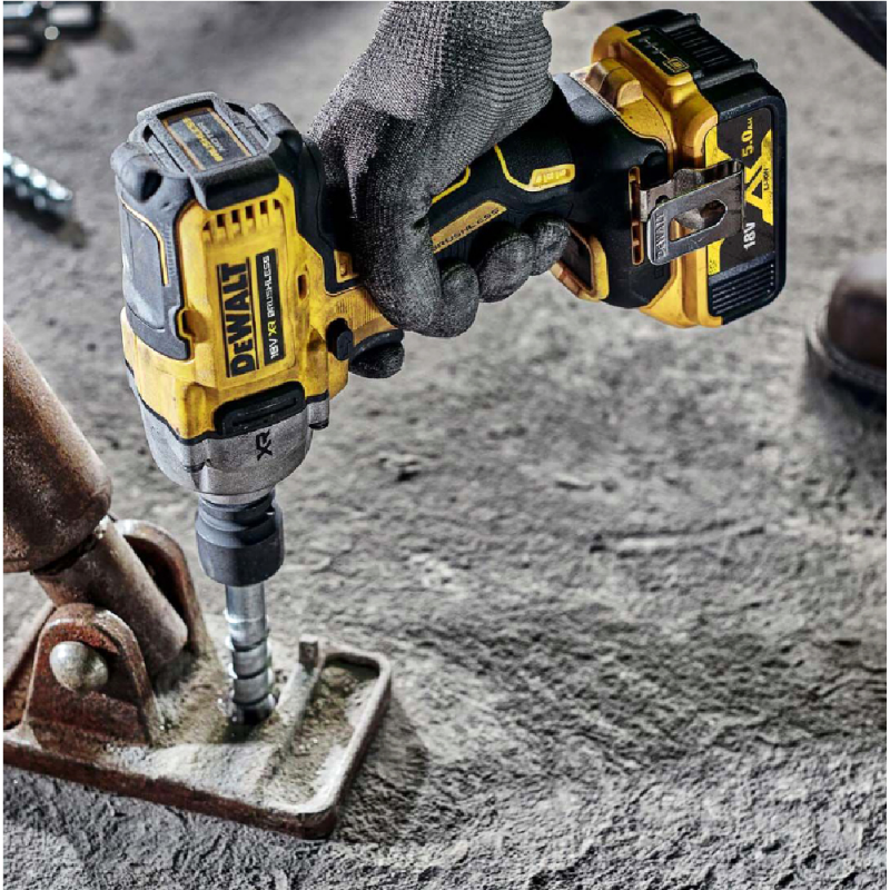 Κρουστικός μπουλονόκλειδος μπαταρίας DeWALT με κινητήρα χωρίς ψήκτρες χωρίς μπαταρία και φορτιστή, 18 V, 812 Nm, τετράγωνο, 1/2