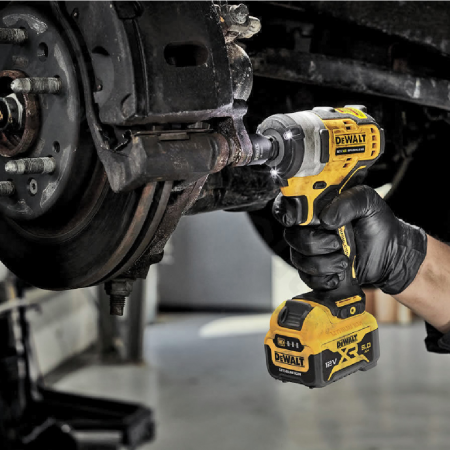 Κρουστικό κατσαβίδι μπαταρίας DeWALT με κινητήρα χωρίς ψήκτρες με 1 μπαταρία και φορτιστή, 12 V, 5 Ah, 340 Nm, τετράγωνο, 1/2