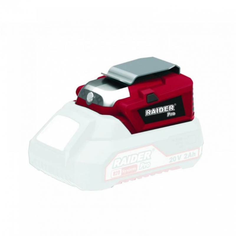 Αντάπτορας με Φωτισμό LED & USB RAIDER R20, 20V – RDP-R20 System,  039706