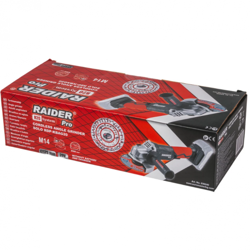 Επαναφορτιζόμενος Γωνιακός Τροχός Raider RDP-KBAG20 Solo – R20, 20 V, 125 mm