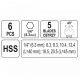 Σετ φρεζών YATO, HSS, HEX 1/4", 6 τεμάχια, YT 44729