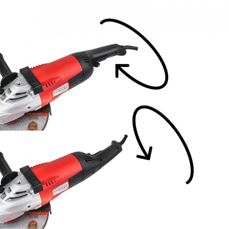 Ηλεκτρικός γωνιακός τροχός Raider RD-AG78, 2400 W, 230 χλστ., με ομαλή εκκίνηση
