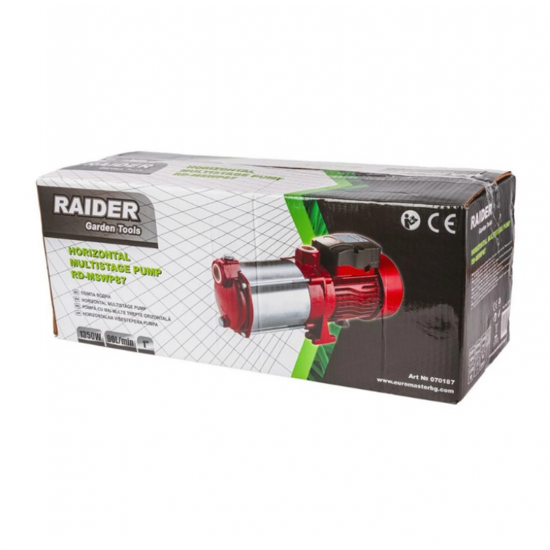 Αντλία νερού Raider RD-MSWP87 6T, 1", 1350 W, 70 μ, 90 λ/λεπτό