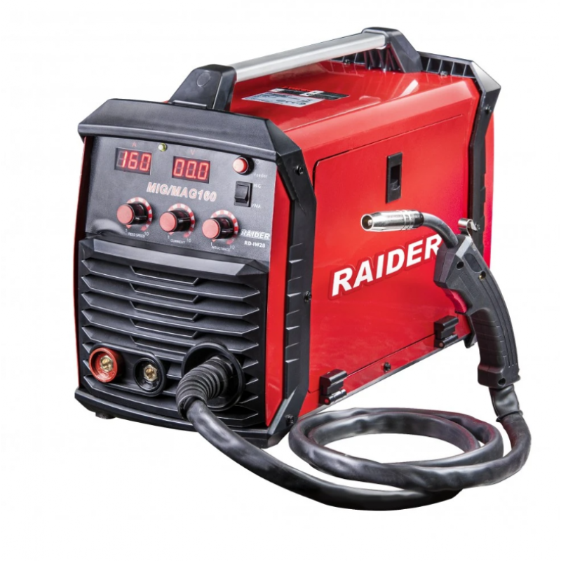 Συνδυασμένης λειτουργίας inverter μηχάνημα συγκόλλησης Raider RD-IW28, 077228, MIG/MAG & MMA 2 σε 1, 50-160 A, 230 V, 1,6-4 χλστ