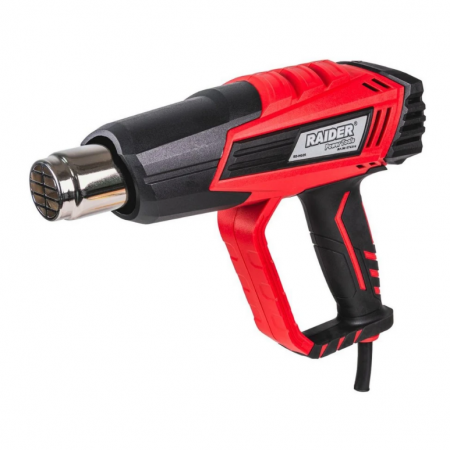Πιστόλι θερμού αέρα Raider RD-HG26, 074314, 2000 W, 500 λτ./λεπτό, με 5 τεμάχια αξεσουάρ και βαλίτσα