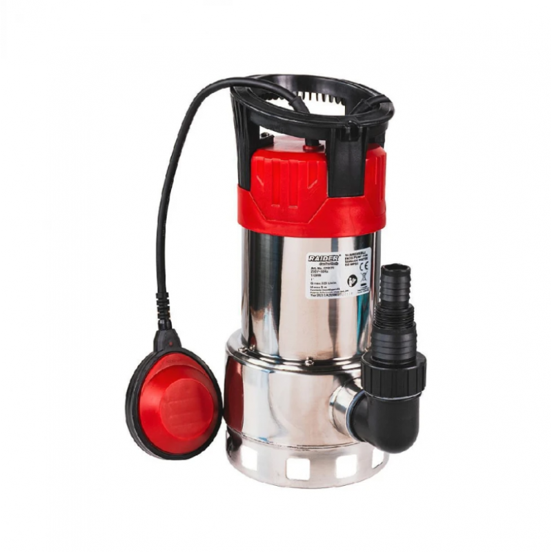 Υποβρύχια Αντλία Βρόμικου Νερού Raider RD-WP65 INOX, 1", 1100W, 333 λτ/λεπτό, 9μ