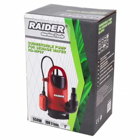 Υποβρύχια Αντλία για Ακάθαρτο Νερό Raider RD-WP67, 550W, 1", 7μ