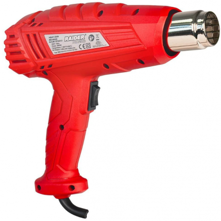Πιστόλι θερμού αέρα Raider RD-HG25, 2000 W, 500 λ/λεπτό, με 4 ακροφύσια, 074313
