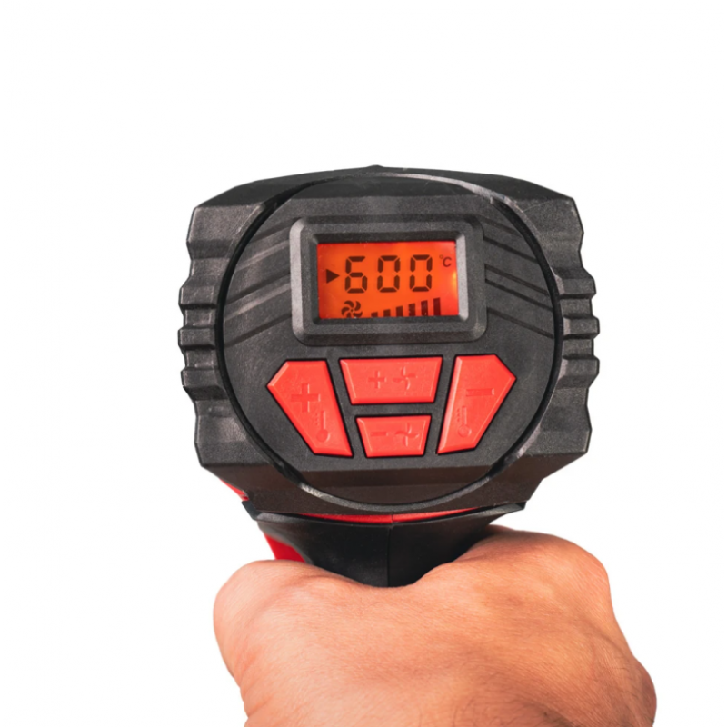 Πιστόλι θερμού αέρα Raider RD-HG28, 2000 W, 2 επίπεδα, LCD, 5 ακροφύσια, βαλιτσάκι, 074316       