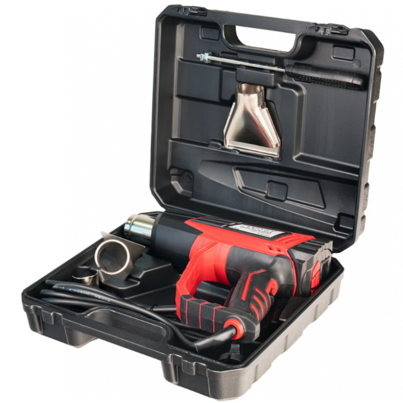 Πιστόλι θερμού αέρα Raider RD-HG28, 2000 W, 2 επίπεδα, LCD, 5 ακροφύσια, βαλιτσάκι, 074316       