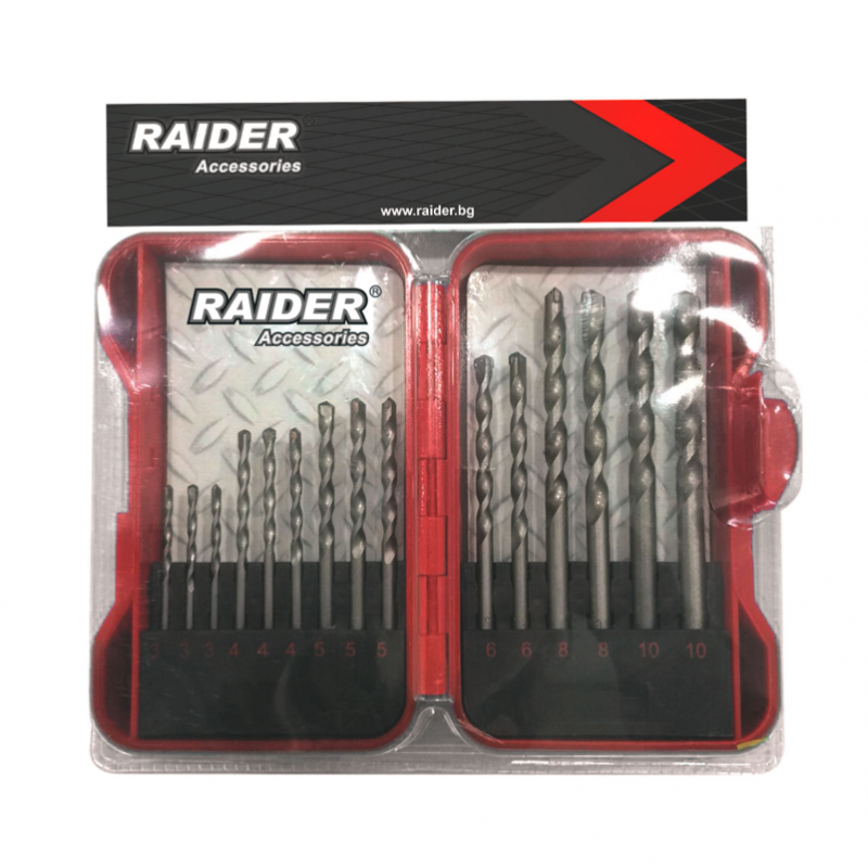 Σετ τρυπάνια για σκυρόδεμα Raider Ø3 - 10 mm, 15 τεμάχια