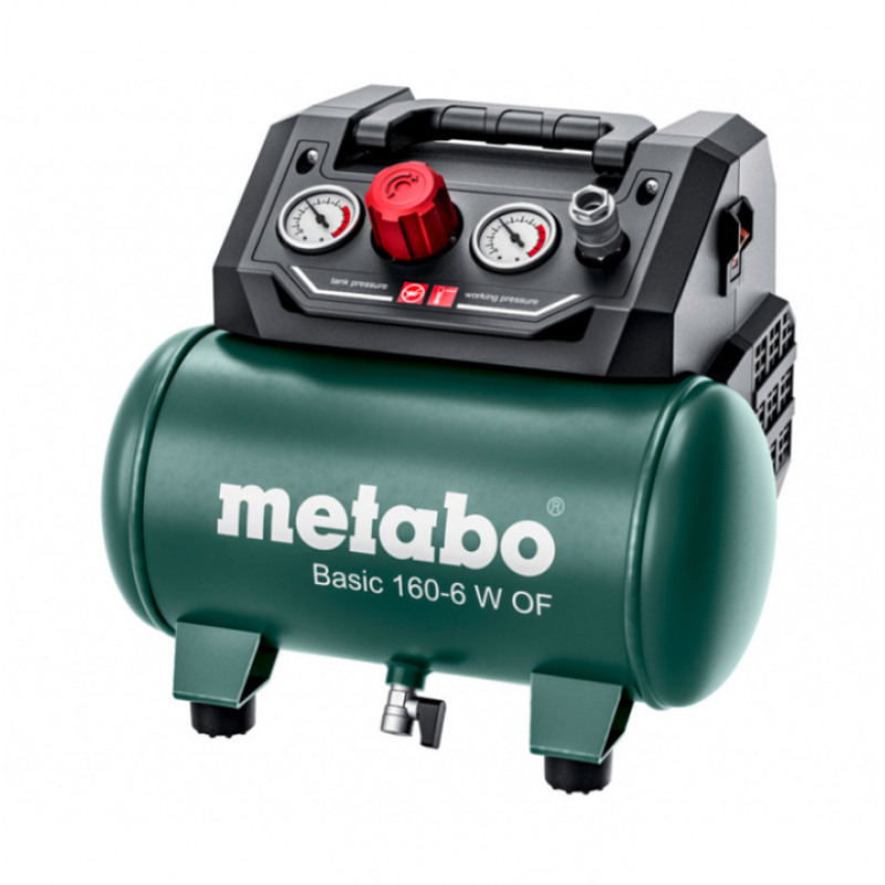 Μονοφασικός αεροσυμπιεστής METABO BASIC 160-6 W OF, 0,9 kW, 6 λίτρα, 8 bar, 160 λίτρα/λεπτό