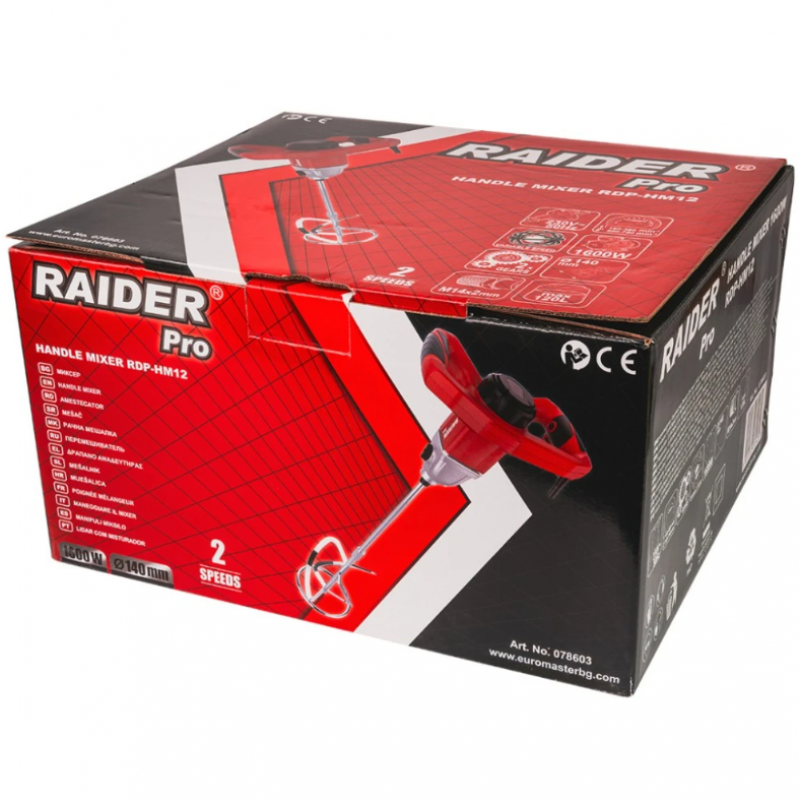 Ηλεκτρικός Αναμικτήρας Raider RDP-HM12, M14x2, 1600 W, 120 mm – 078603