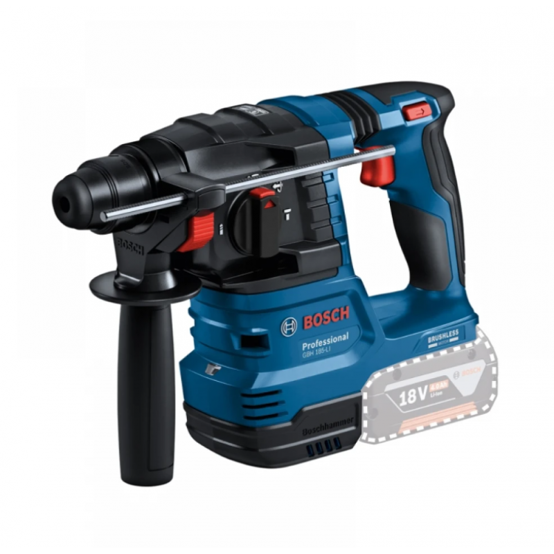 Ασύρματο περιστροφικό πιστολέτο Bosch GBH 185-LI 18V με 2 μπαταρίες 4.0Ah και φορτιστή (κωδ. 0611924021)