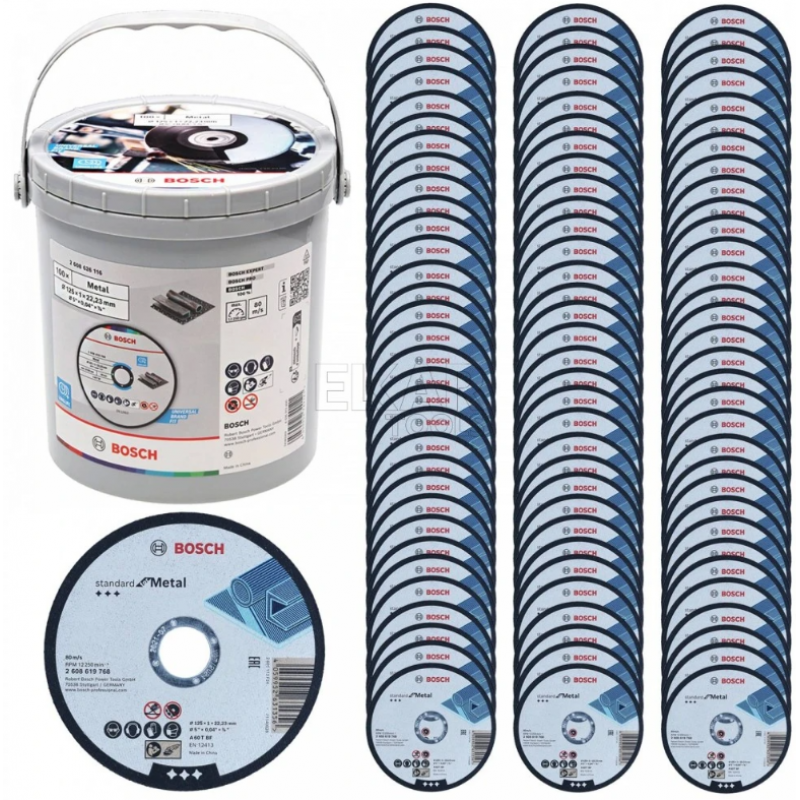 Δίσκος Κοπής Μετάλλου BOSCH STANDARD FOR METAL, 125 x 1 x 22.23 mm (100 τεμάχια)