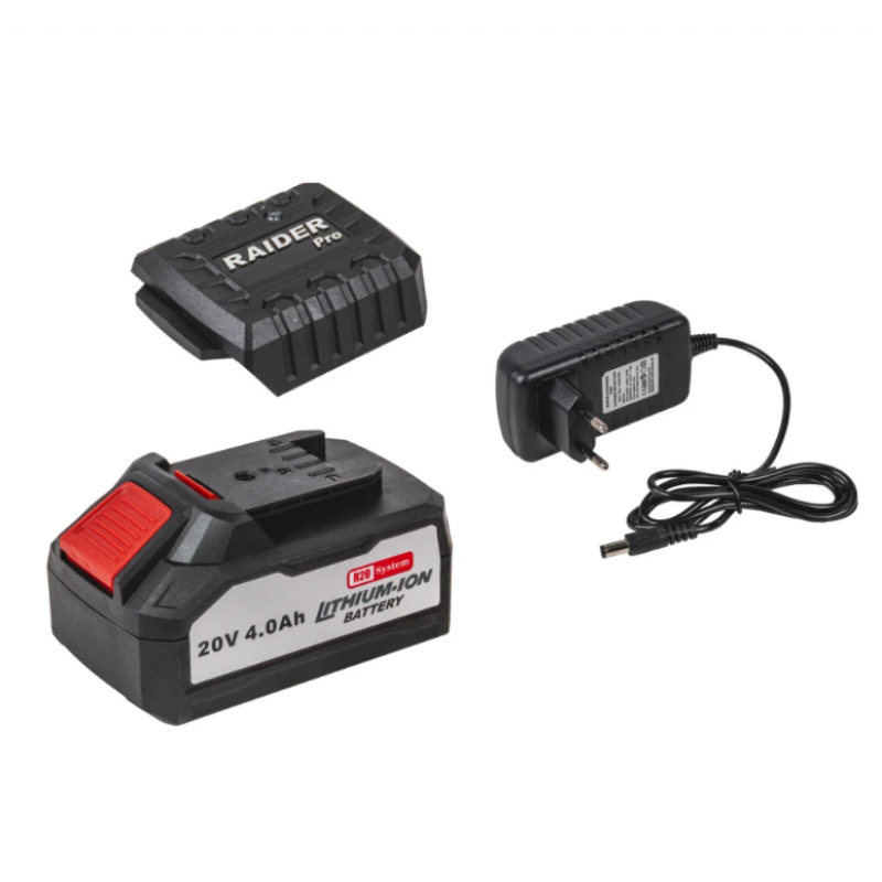 Σετ Επαναφορτιζόμενων Εργαλείων Raider RDP-BXS4, 20 V, 4 Ah με Μπαταρία, Φορτιστή και Αξεσουάρ, 030323