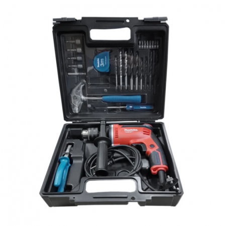 Ηλεκτρικό Κρουστικό Δράπανο Makita MT M8100KX2, 710 W, 13 mm, με Σετ Εργαλείων