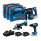 Σετ επαναφορτιζόμενων εργαλείων Bosch GWS 18V-8 + GBH 18V-22 + GSR 18V-65 – 18 V, 5 Ah
