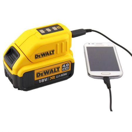 Προσαρμογέας μπαταρίας DeWALT DCB090 10.8–18V με 2 θύρες USB (χωρίς μπαταρία)