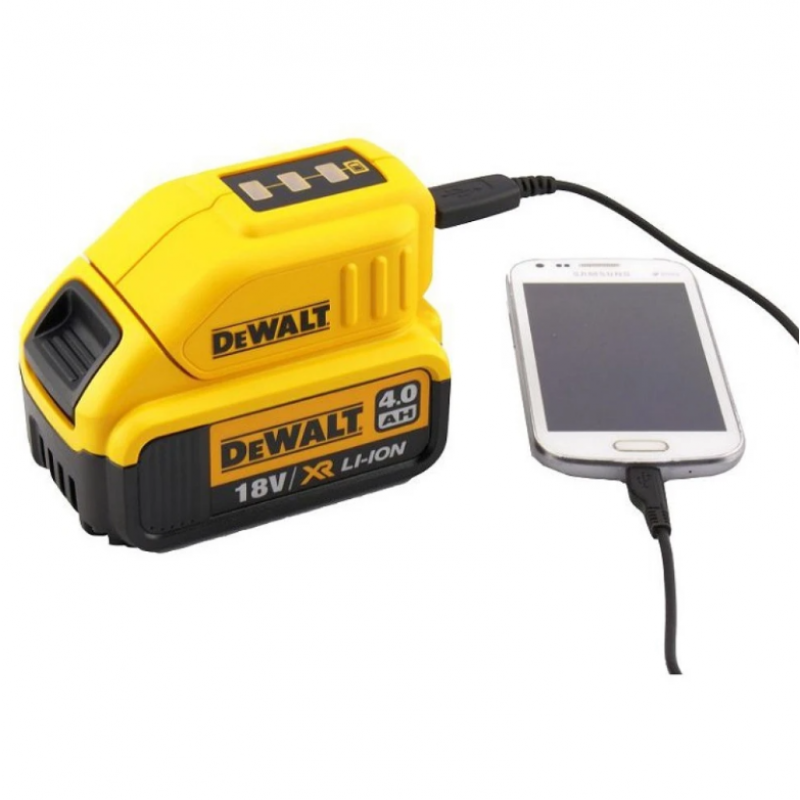 Προσαρμογέας μπαταρίας DeWALT DCB090 10.8–18V με 2 θύρες USB (χωρίς μπαταρία)