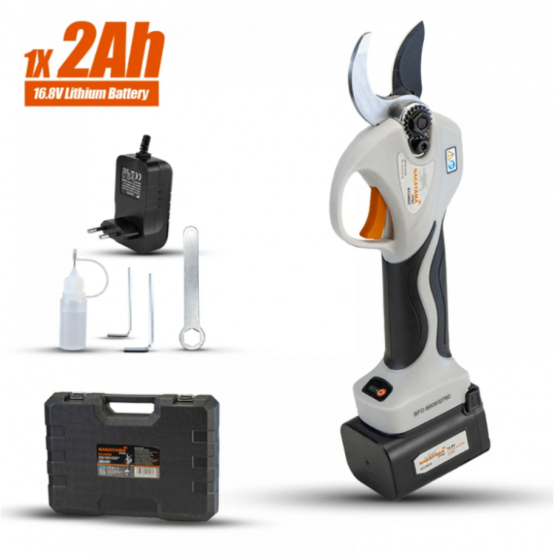 Ασύρματο Κλαδευτήρι NAKAYAMA PRO EC1350, 16.8 V, 0–25/0–32 mm, Με Μπαταρία και Φορτιστή σε Βαλίτσα