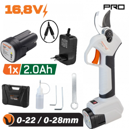 Επαναφορτιζόμενο Αμπελουργικό Ψαλίδι NAKAYAMA PRO EC1300, 16,8 V, 0-22 / 0-28 mm, με Μπαταρία και Φορτιστή σε Βαλιτσάκι