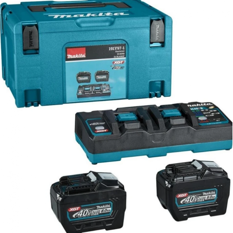 Σετ μπαταριών και φορτιστή Makita XGT – 2 x 8.0Ah BL4080F, DC40RB, 191Y97-1 + ΔΩΡΟ XGT BL4040F