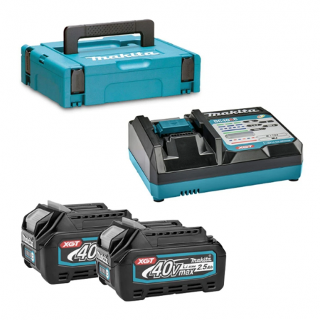 Σετ Μπαταριών και Φορτιστή Makita XGT – 2 x 2.5Ah BL4025, DC40RC, 191V27-4
