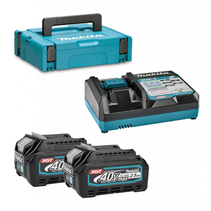 Σετ Μπαταριών και Φορτιστή Makita XGT – 2 x 2.5Ah BL4025, DC40RC, 191V27-4