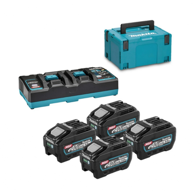 Σετ Μπαταριών και Φορτιστή Makita XGT – 4 x 5.0Ah BL4050F, DC40RB, 191U42-2 + ΔΩΡΟ Μπαταρία XGT BL4040F