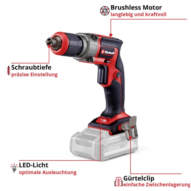 Ασύρματο Κατσαβίδι Γυψοσανίδας Einhell Professional TP-DY 18 Li BL - Solo, 18V, Brushless, χωρίς Μπαταρία και Φορτιστή