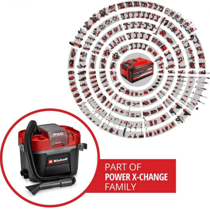Ασύρματη επαγγελματική σκούπα Einhell Power X-Change TP-VC 18/10 Li BL - Solo, 2347155
