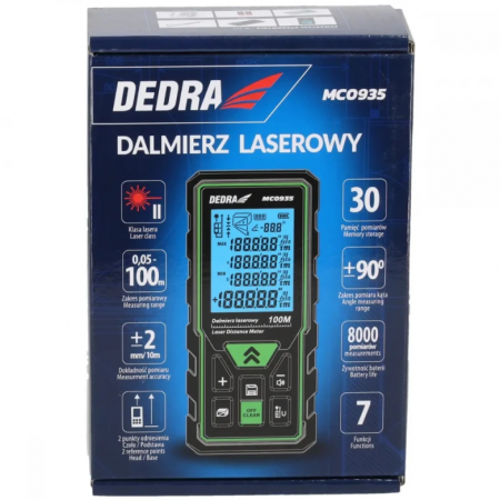 Μετρητής Αποστάσεων Laser DEDRA MC0935, 100 m