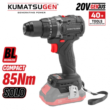 Ασύρματο brushless κρουστικό δραπανοκατσάβιδο KUMATSUGEN KDC120 SOLO, 20 V, 85 Nm, χωρίς μπαταρία και φορτιστή