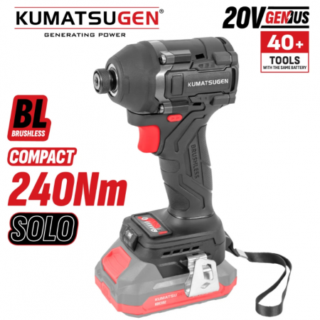 Κρουστικό κατσαβίδι μπαταρίας KUMATSUGEN KDC135 SOLO, 20 V, 1/4" Hex, Li-Ion, 240 Nm, χωρίς μπαταρία και φορτιστή