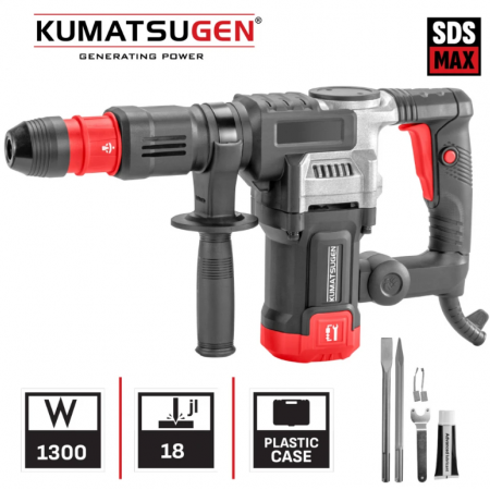 Ηλεκτρικό κατεδαφιστικό πιστολέτο KUMATSUGEN KPH300, SDS-MAX, 1300 W, 18 J