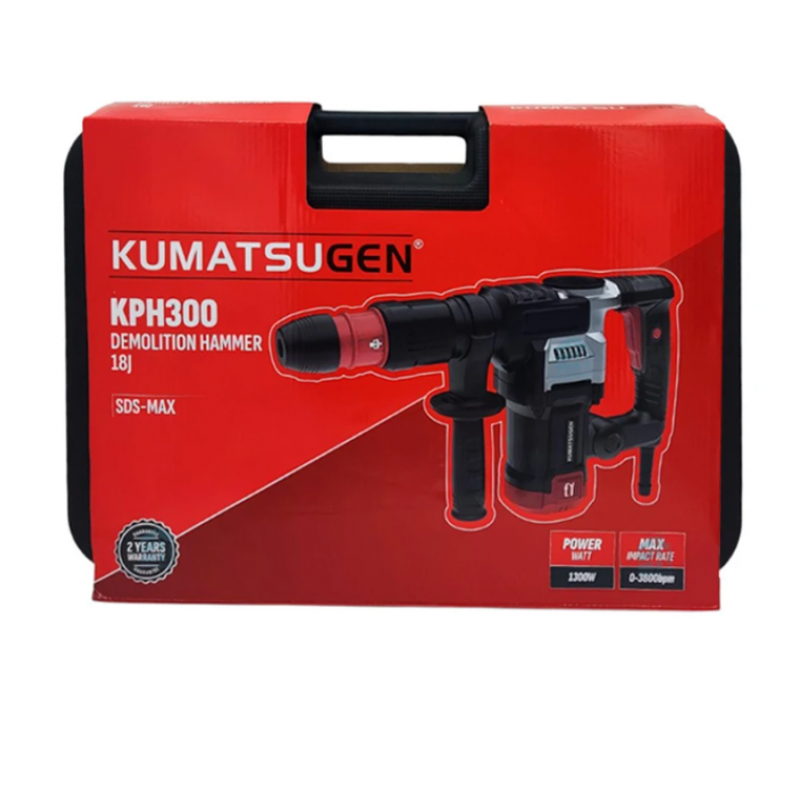 Ηλεκτρικό κατεδαφιστικό πιστολέτο KUMATSUGEN KPH300, SDS-MAX, 1300 W, 18 J