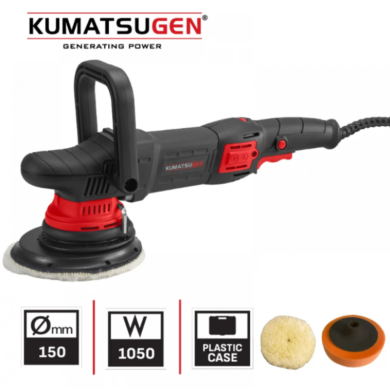Ηλεκτρικός έκκεντρος αλοιφαδόρος KUMATSUGEN KCP500, 1050 W, Ø150 mm, 1400–4800 σ.α.λ., με ομαλή εκκίνηση, σε βαλίτσα